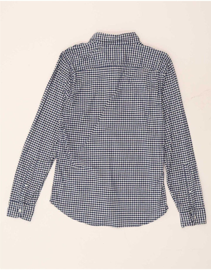 Hollister Herren-Hemd, klein, blau, Gingham-Baumwolle