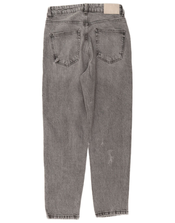 Zara Damen Tapered Jeans EU 38 Small W28 L26 Grau