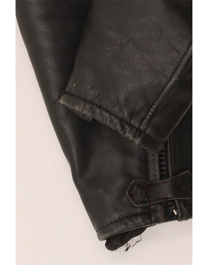 Belo Tours Herren Leder Racer Jacke EU 50 Large Schwarz