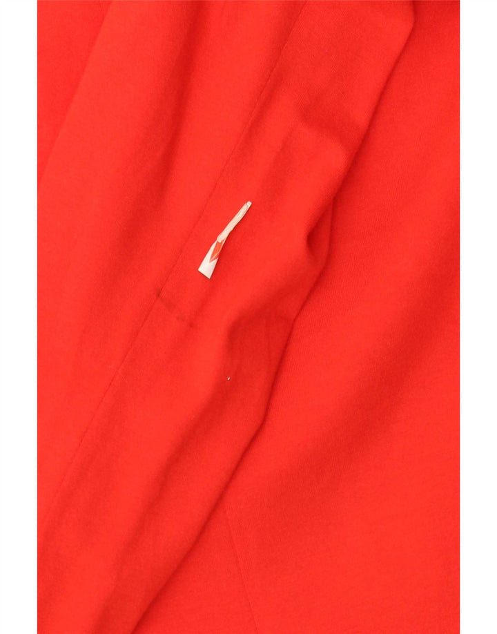 Zara Damen 1-Knopf-Blazerjacke UK 12 Mittelrote Viskose
