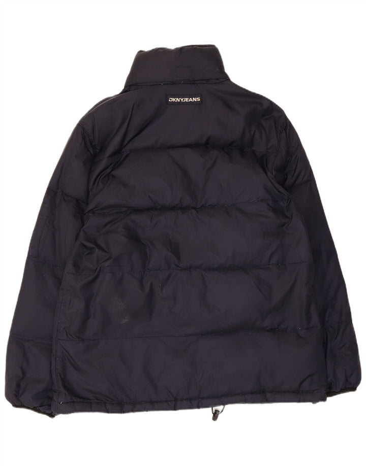 Dkny Damen Übergroße gepolsterte Jacke UK 10 Small Marineblaues Nylon