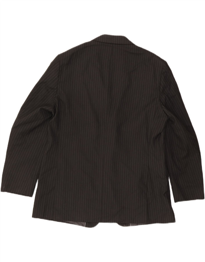 MARKS & SPENCER Herren 2-Knopf-Blazerjacke UK 46 3XL Schwarzer Nadelstreifen