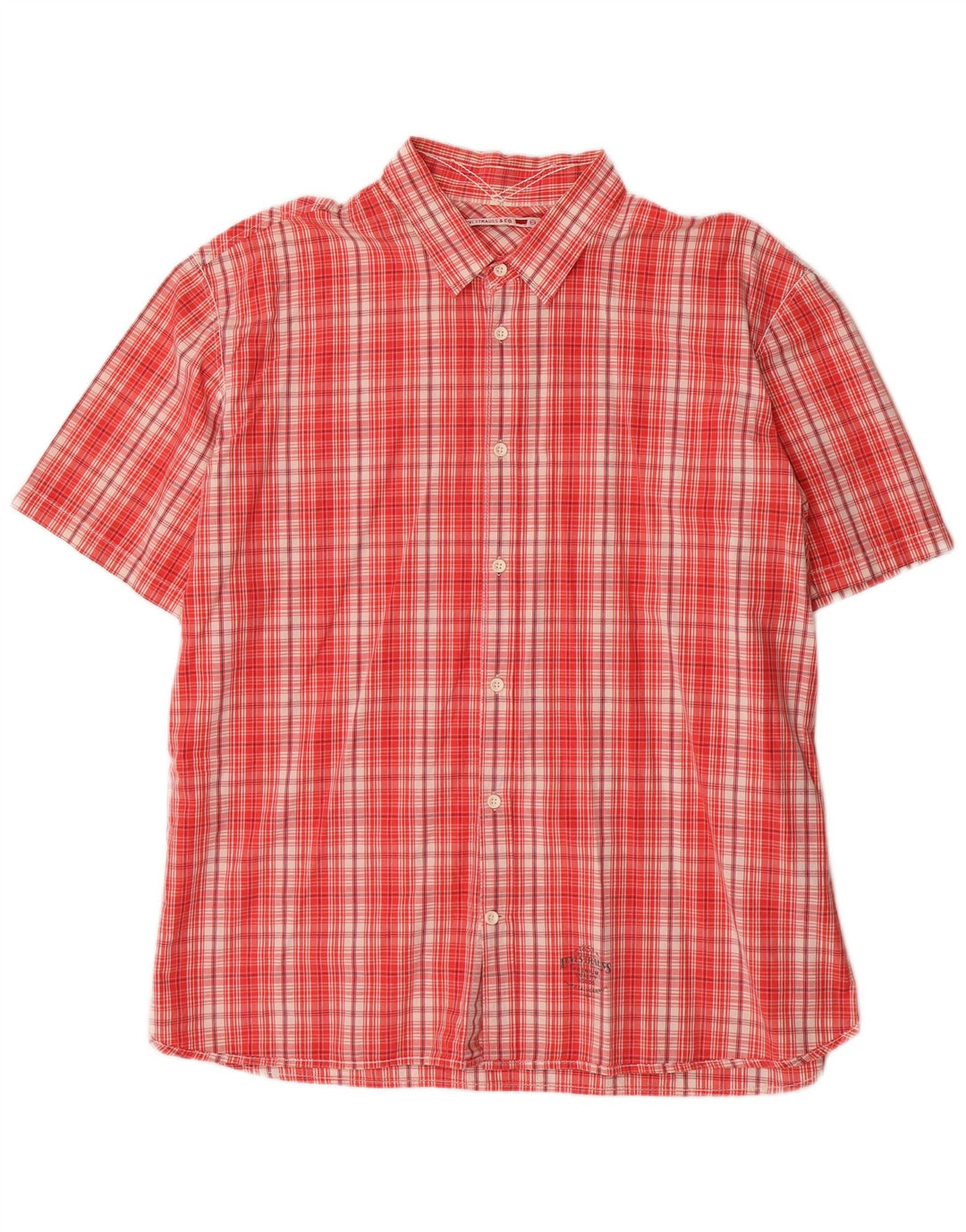 Levi's Herren Denizen Kurzarmhemd 2XL rot kariert Baumwolle