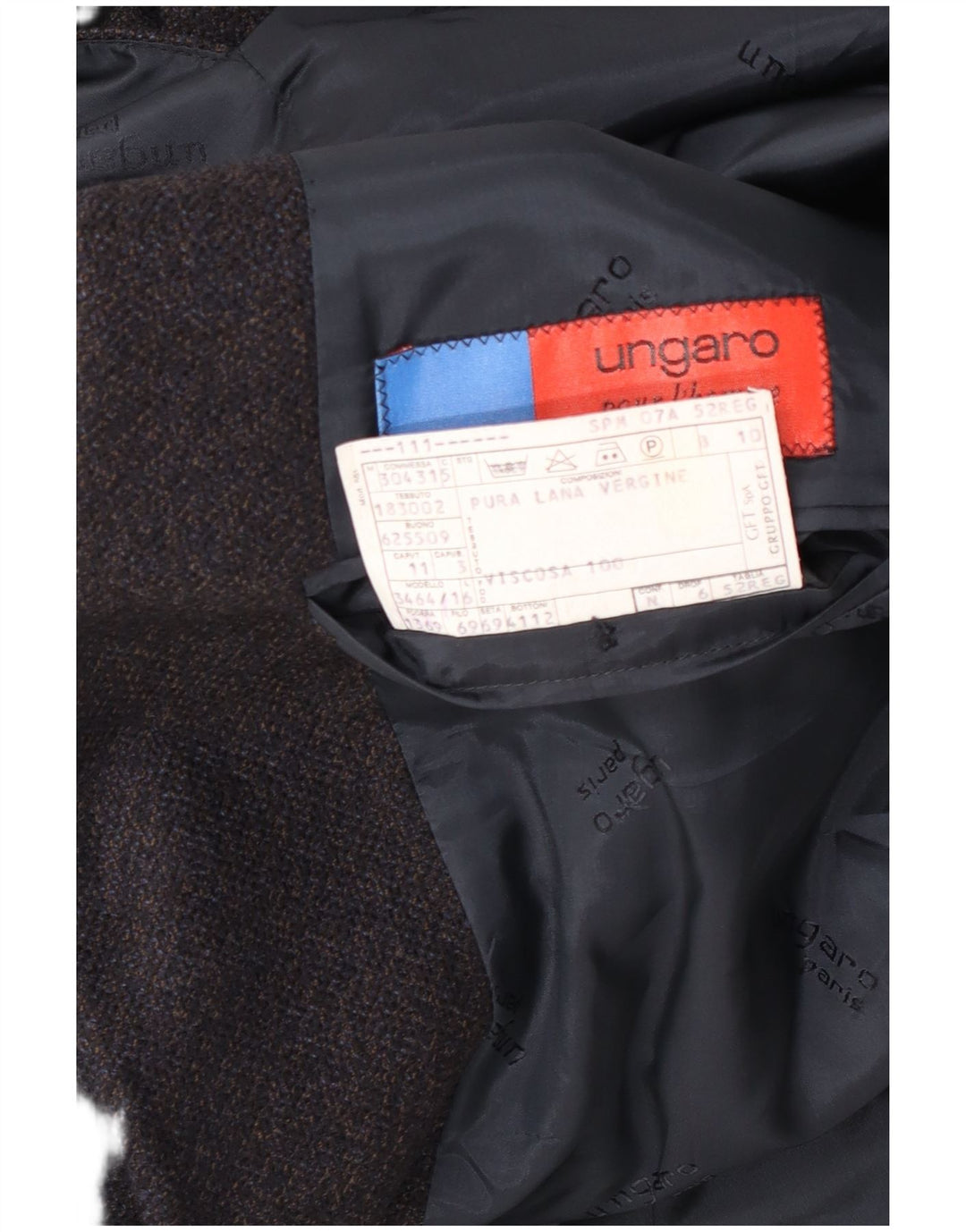 Ungaro Herren-Blazer mit 3 Knöpfen, IT 52 XL, graue Schurwolle