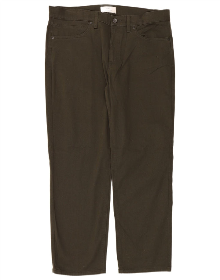 Marks & Spencer Herren Straight Jeans W36 L29 Khaki Baumwolle