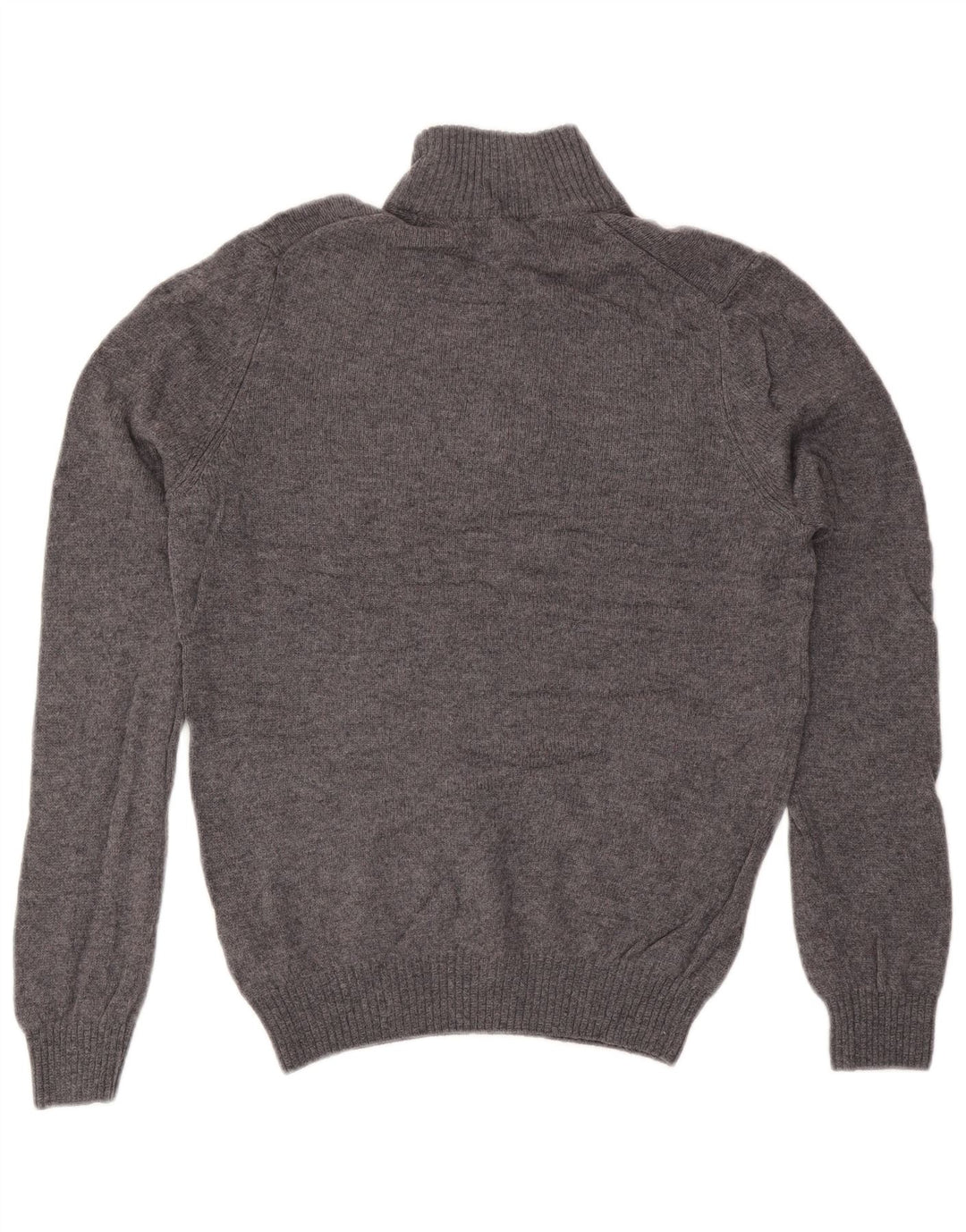 Marks & Spencer Herren-Pullover mit Reißverschluss am Hals, mittelgraue Wolle