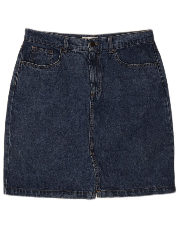 WAREHOUSE Damen Jeansrock UK 10 Small W27 Marineblaue Baumwolle