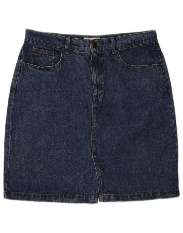 WAREHOUSE Damen Jeansrock UK 10 Small W27 Marineblaue Baumwolle