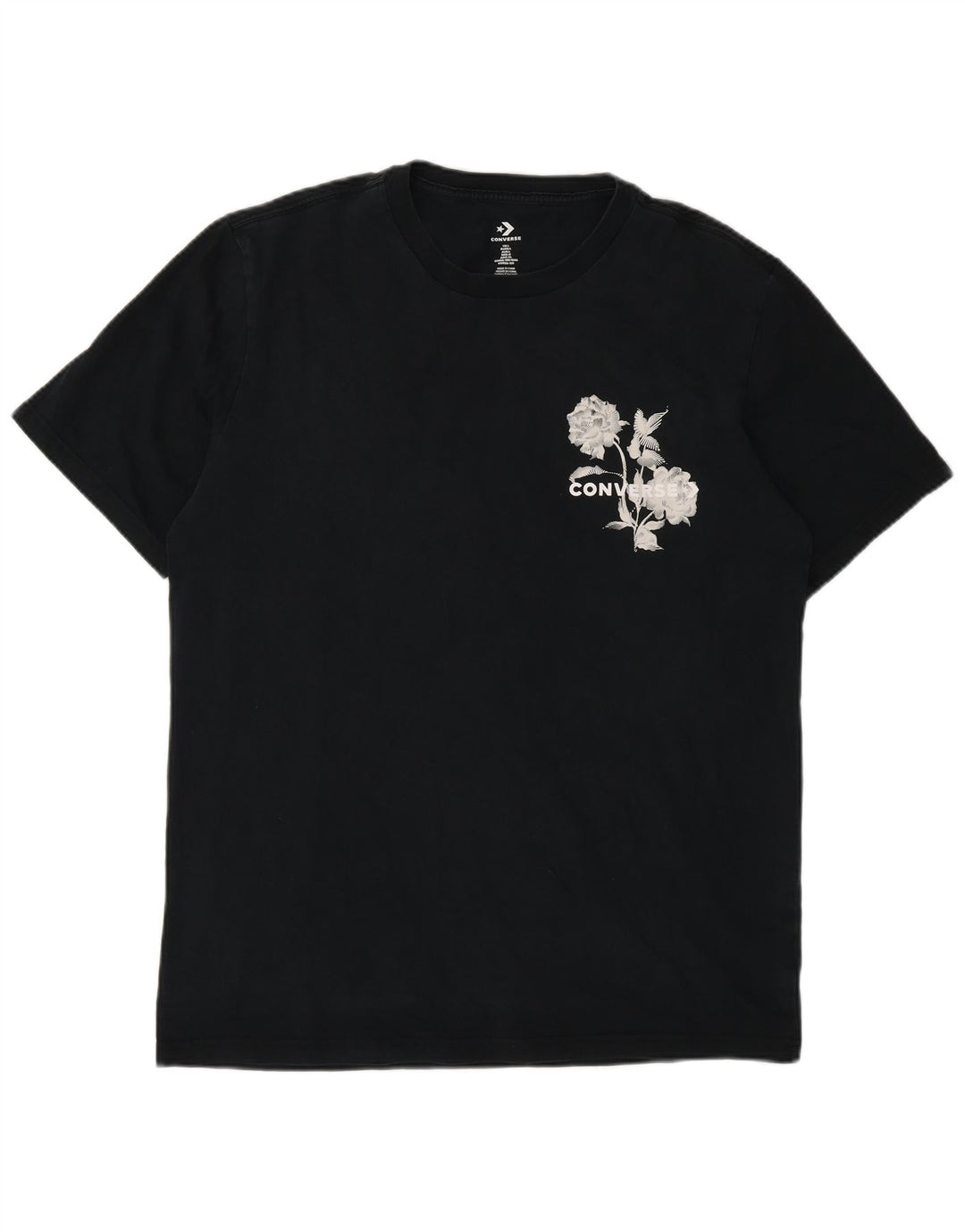Converse Herren-T-Shirt mit Grafik, groß, aus schwarzer Baumwolle