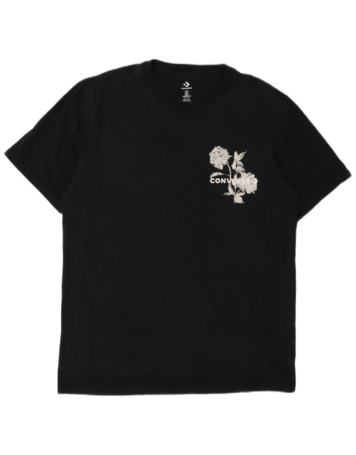 Converse Herren-T-Shirt mit Grafik, groß, aus schwarzer Baumwolle
