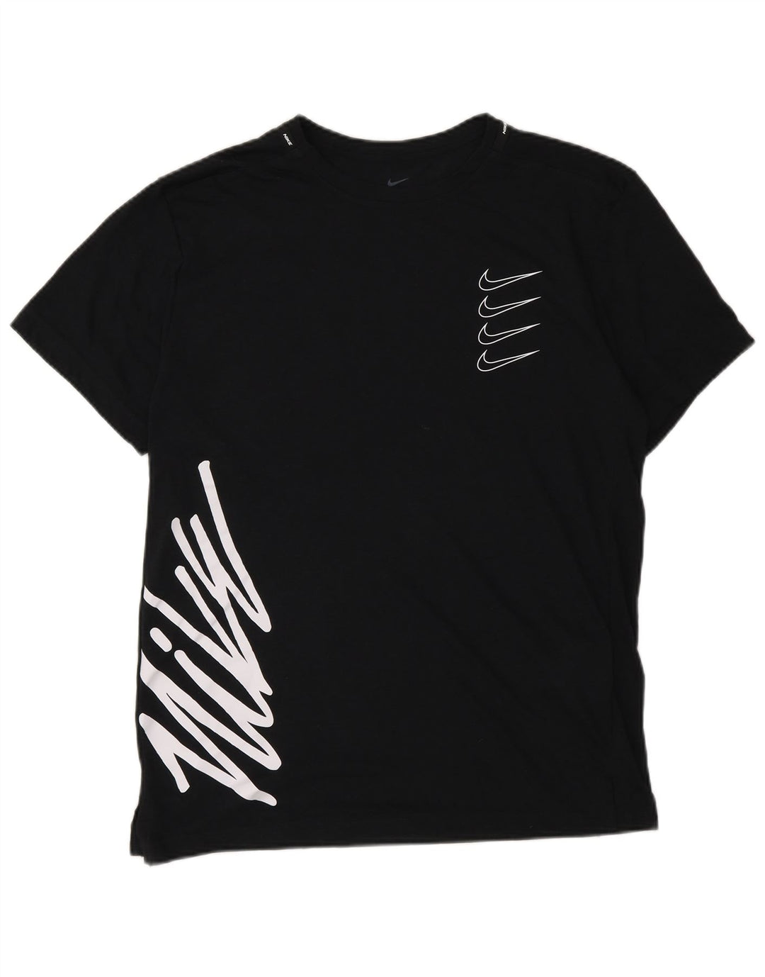 Nike Herren Dri Fit Standard Fit Graphic T-Shirt Top Small Schwarz Polyester