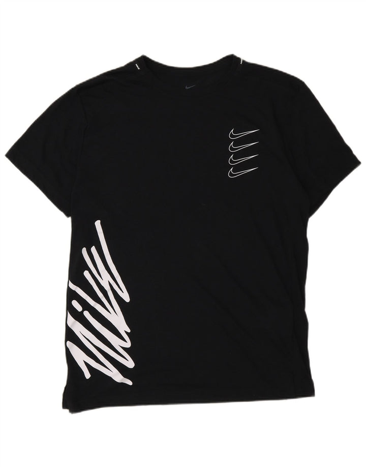 Nike Herren Dri Fit Standard Fit Graphic T-Shirt Top Small Schwarz Polyester