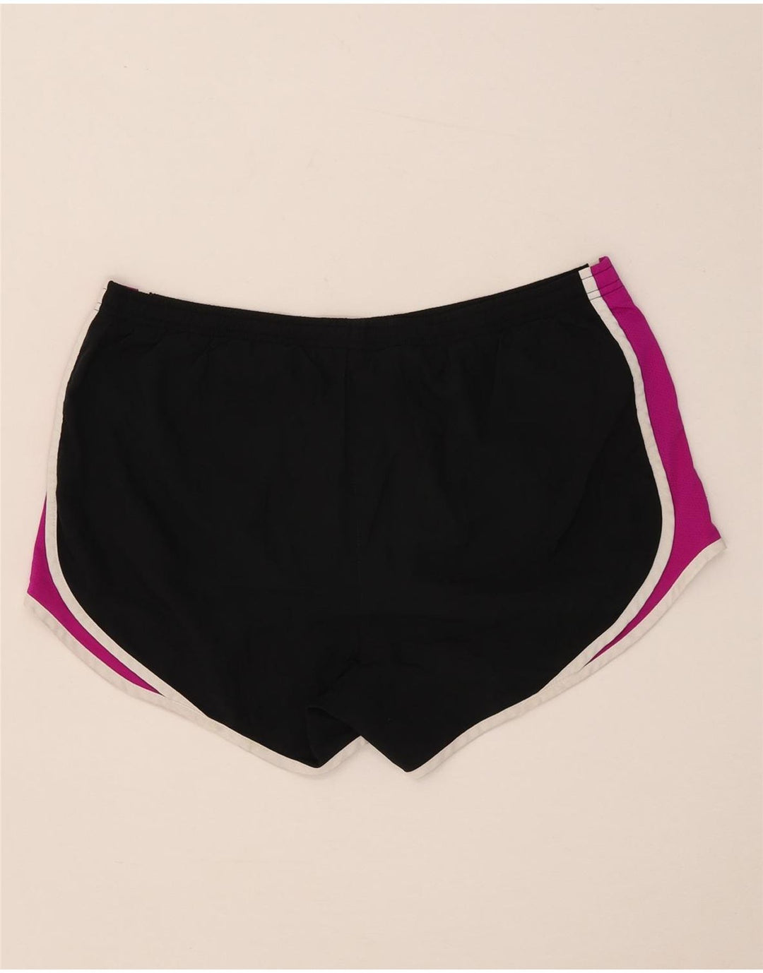 Nike Damen-Sportshorts UK 14 Mittelschwarzes Colourblock-Polyester