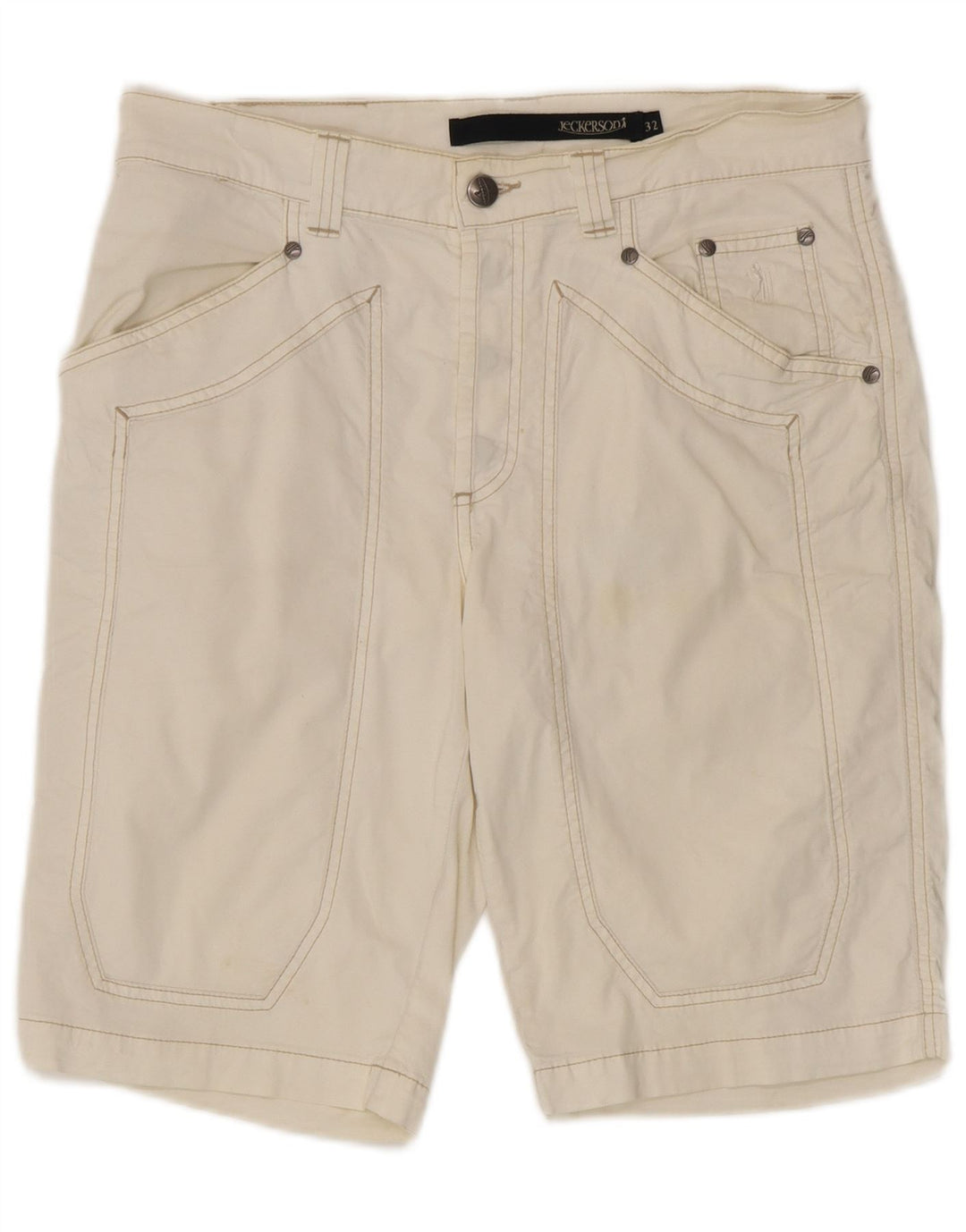 Jeckerson Herren-Bermudashorts W32 Medium Off White Baumwolle