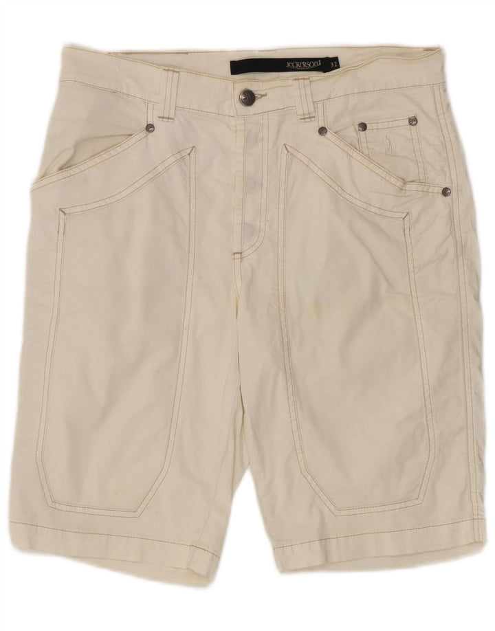 Jeckerson Herren-Bermudashorts W32 Medium Off White Baumwolle