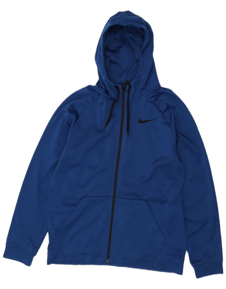 Nike Herren Dri Fit Kapuzenpullover mit Reißverschluss, groß, blau, Polyester