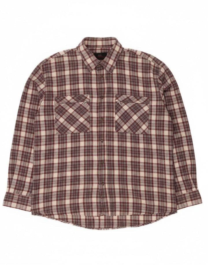 European Project Herren-Flanellhemd XL, grau kariert, Baumwolle