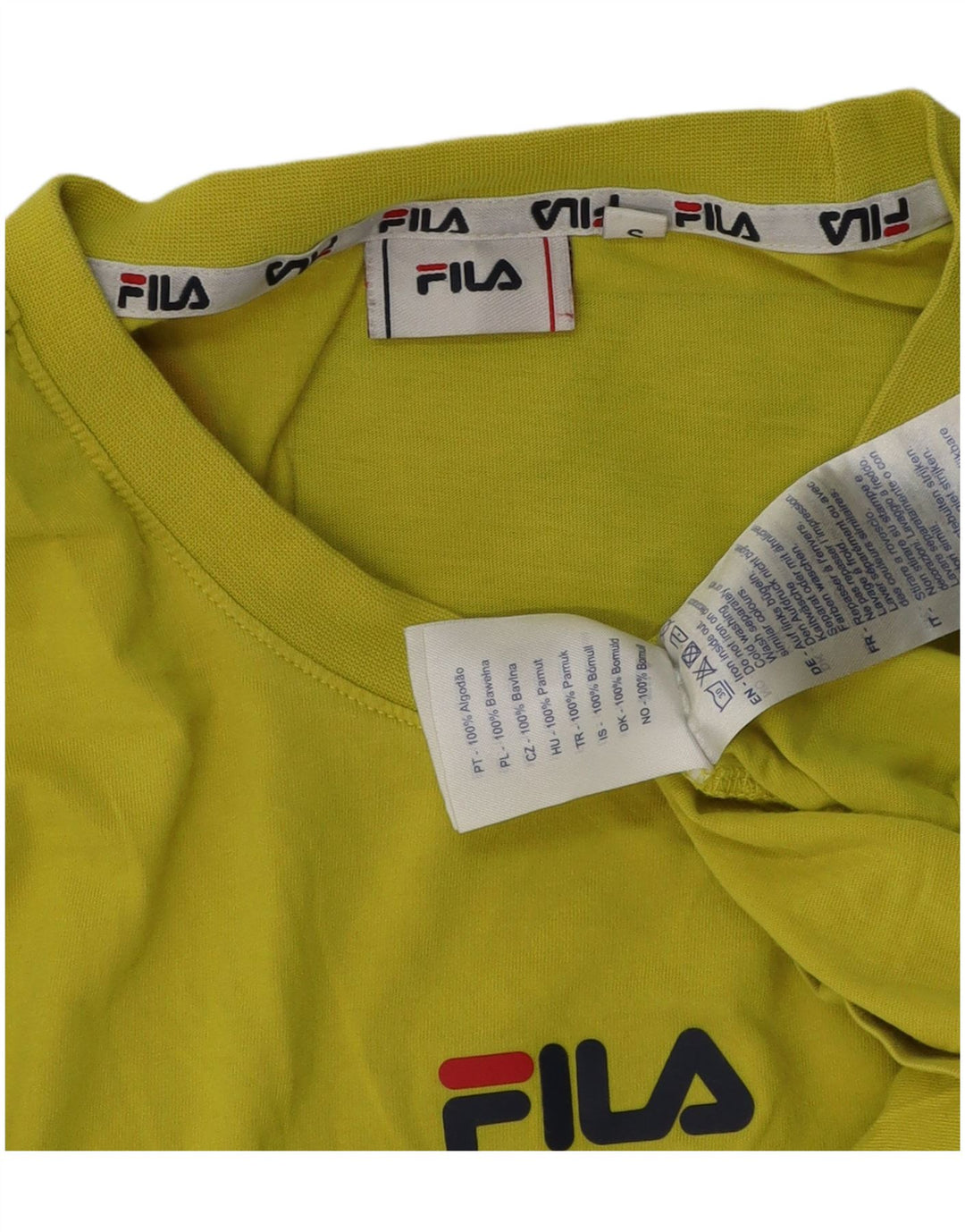 Fila Herren-T-Shirt mit Grafik, Größe S, grüne Baumwolle