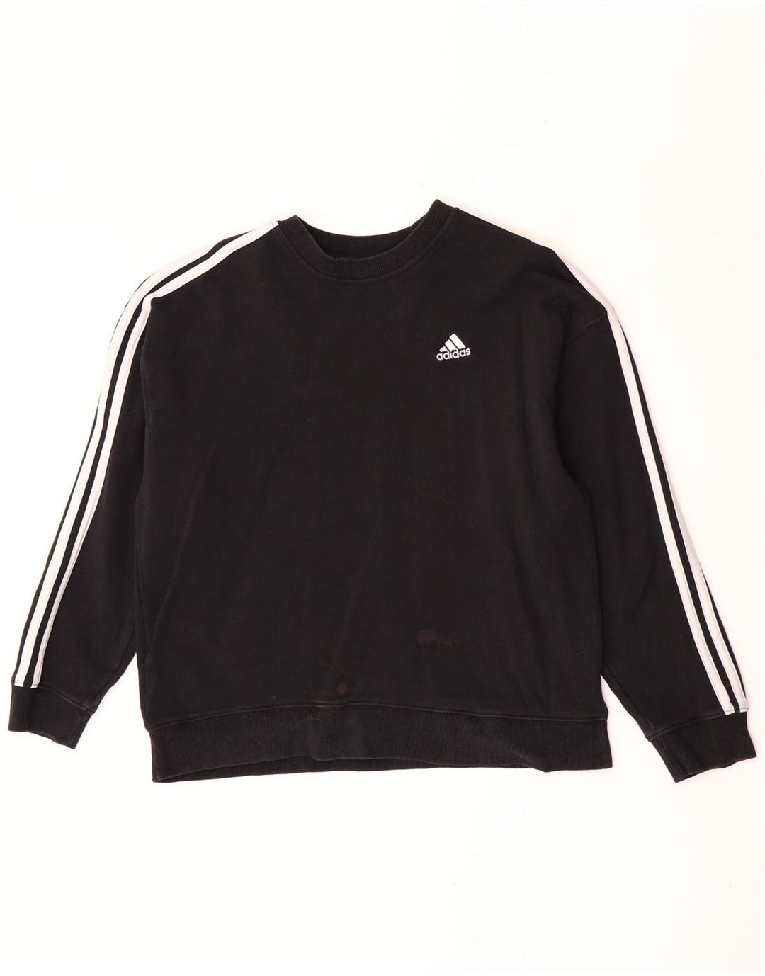 Adidas Damen Sweatshirt Pullover UK 12/14 Medium Schwarz Baumwolle