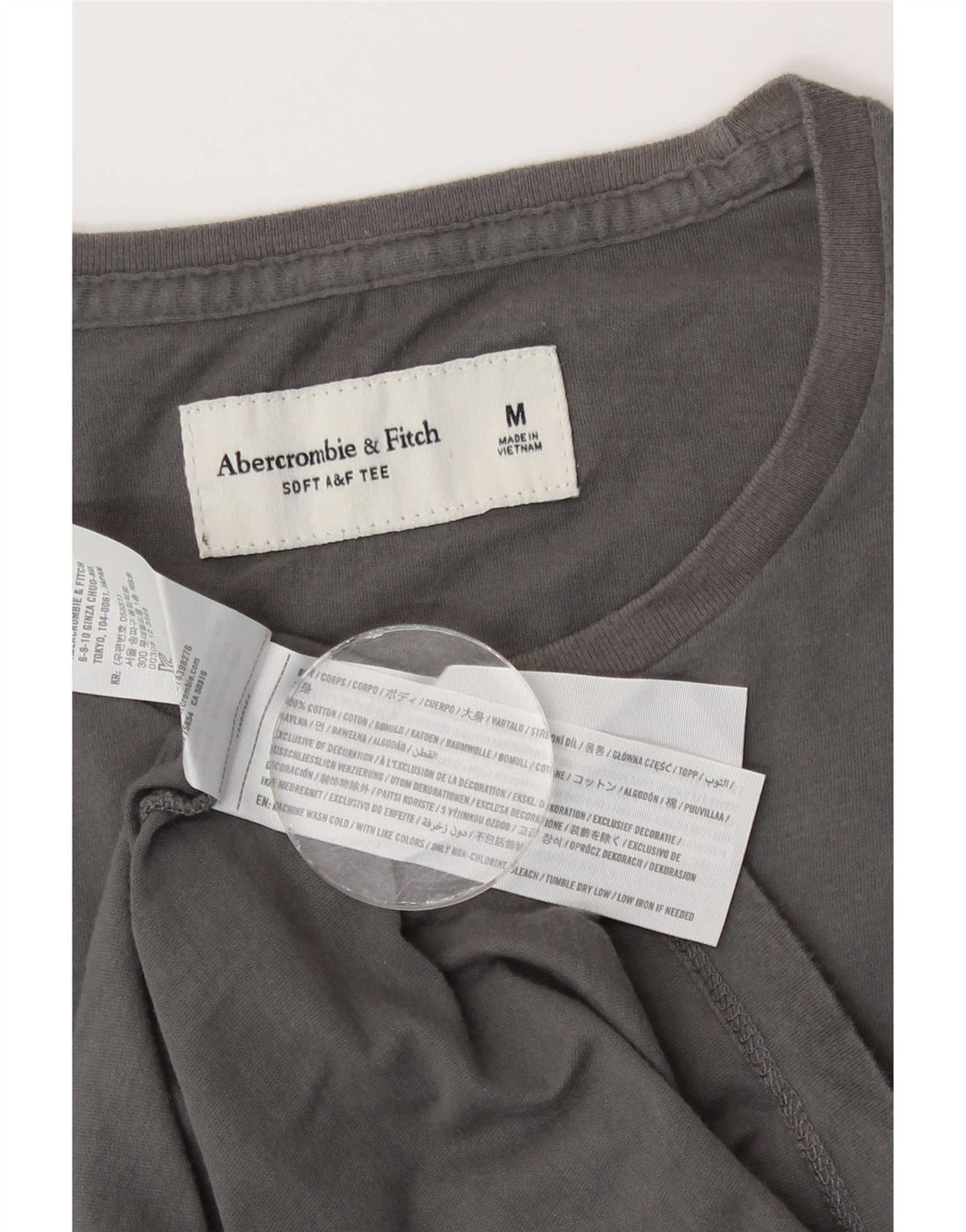 Abercrombie & Fitch Herren-T-Shirt aus mittelgrauer Baumwolle