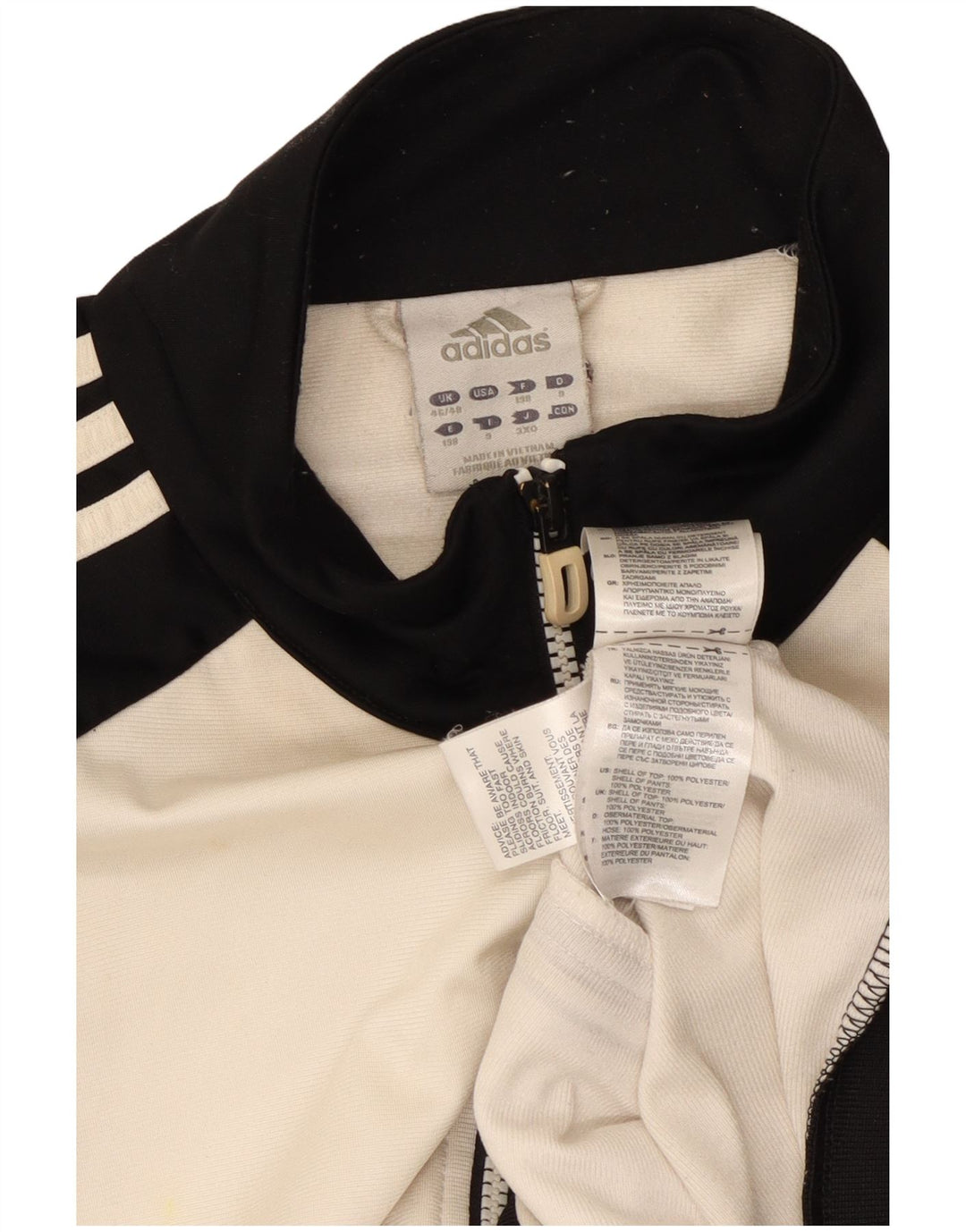 Adidas Herren Trainingsanzug Top Jacke UK 46/48 XL Weiß Polyester