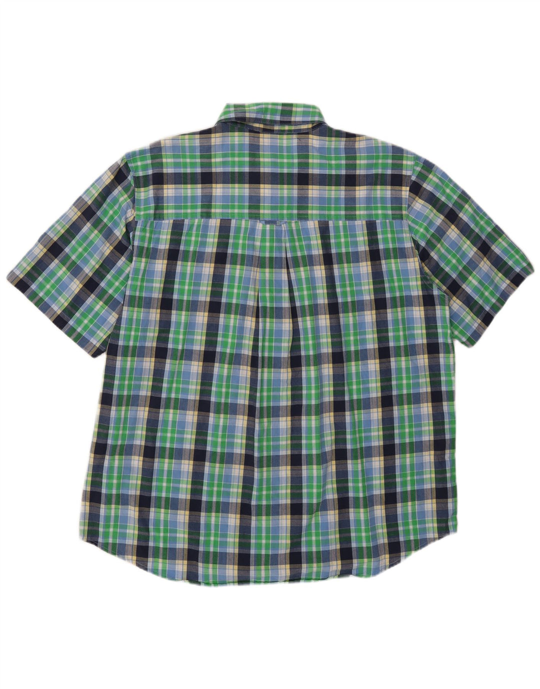 Chaps Herren-Kurzarmhemd XL, grün kariert, Baumwolle