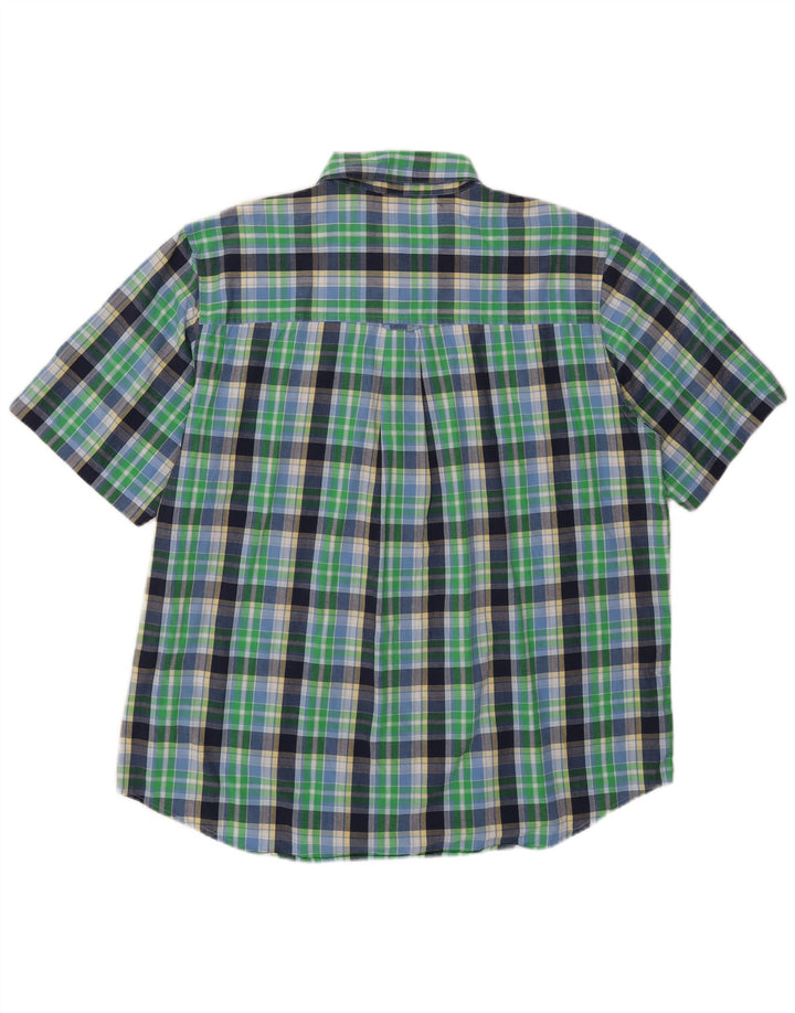 Chaps Herren-Kurzarmhemd XL, grün kariert, Baumwolle