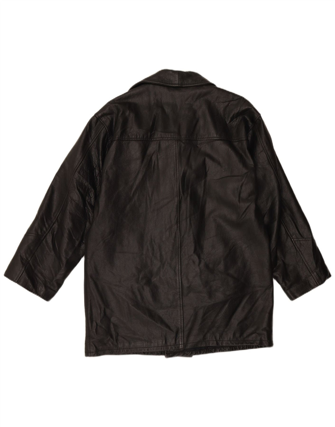 VINTAGE Herren Lederjacke IT 48 Mittelschwarzes Leder