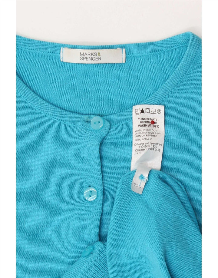 Marks & Spencer Damen-Strickjacke, Größe S, Türkis, Acryl