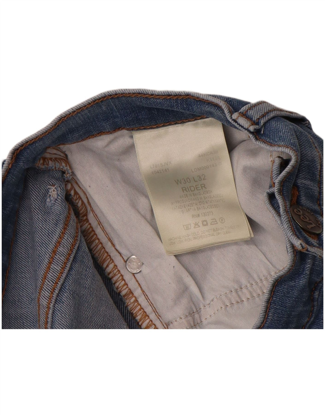 Lee Damen Rider Slim Jeans W30 L32 Blaue Baumwolle