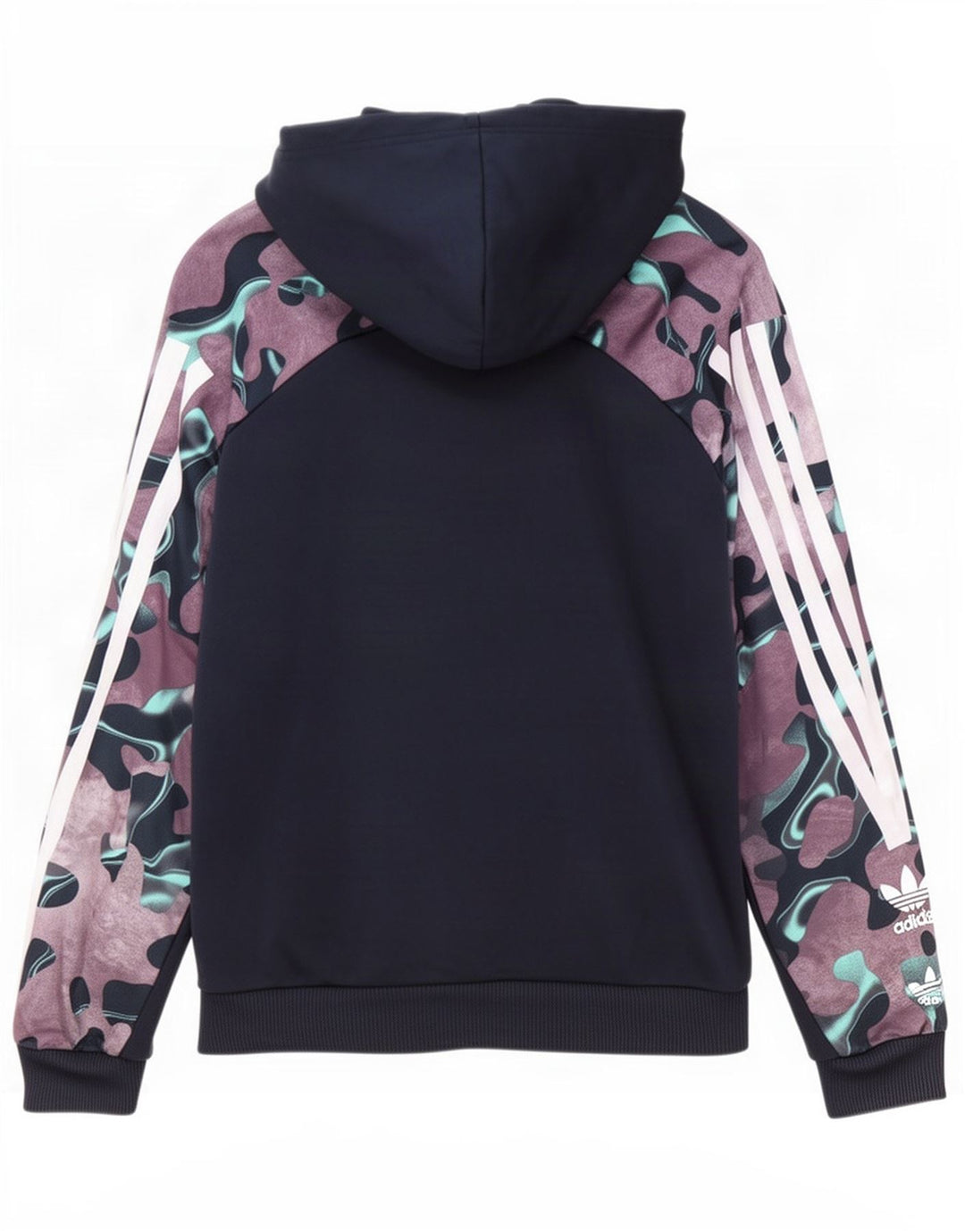 Adidas Herren Kapuzenpullover, klein, marineblau, Camouflage-Polyester