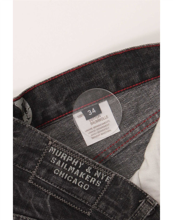 Murphy & Nye Herren Straight Jeans W34 L33 Schwarze Baumwolle