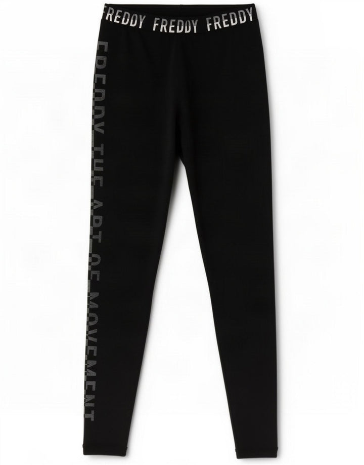Freddy Womens Graphic Leggings UK 8 Small Black Polyester