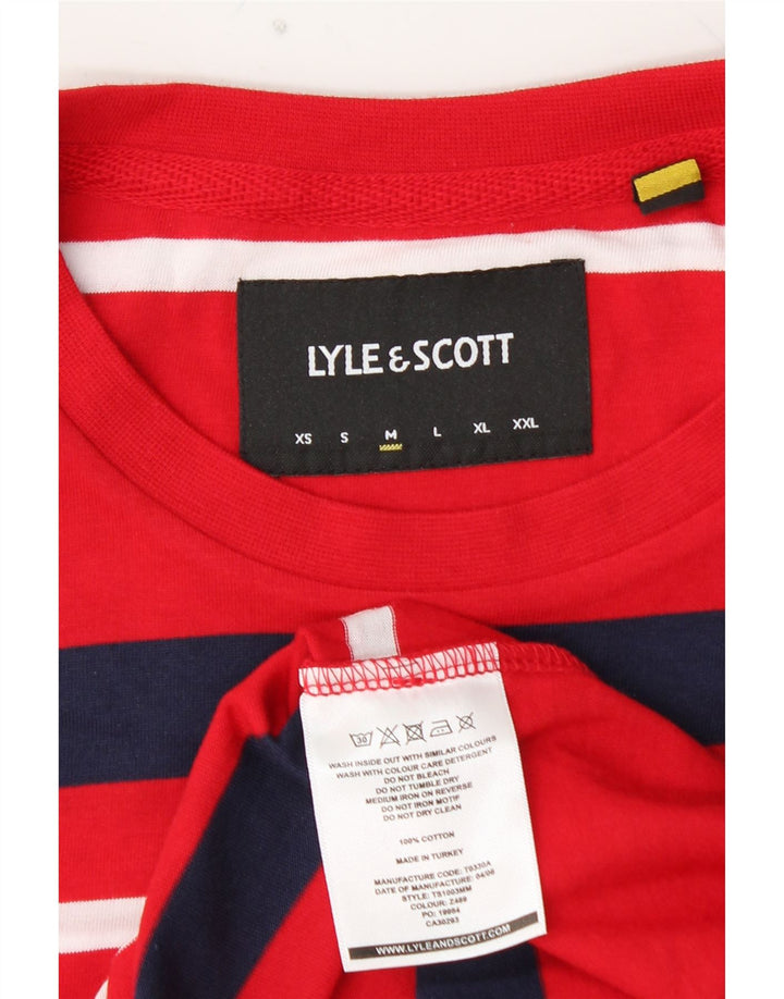LYLE & SCOTT Herren T-Shirt-Oberteil aus mittelroter, gestreifter Baumwolle