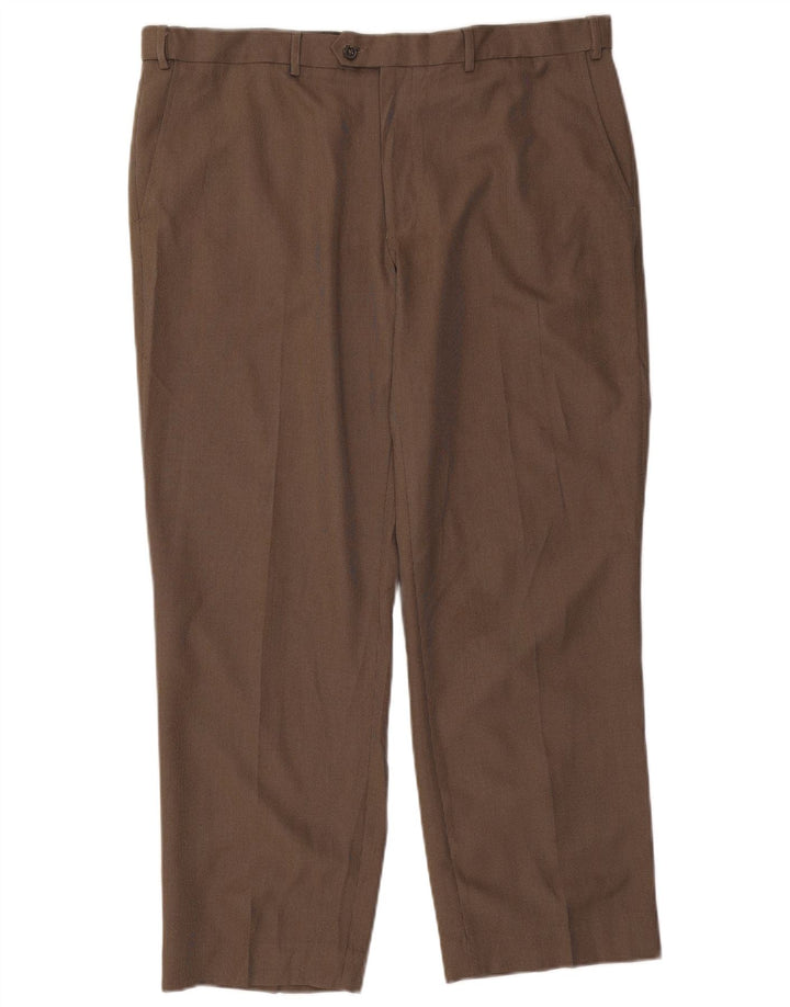 Marks & Spencer Herren-Anzughose in normaler Passform, W40, L29, braun, Polyester