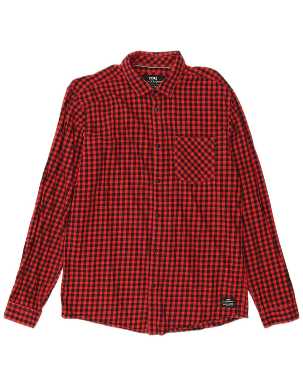 Jack & Jones Herrenhemd XL aus roter Gingham-Baumwolle