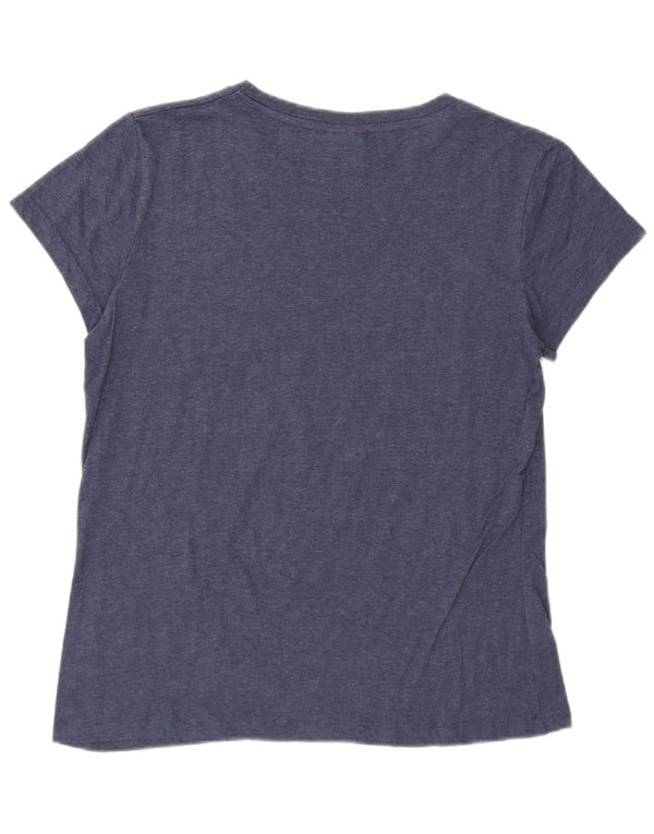 Lotto Damen T-Shirt Top UK 8 Small Marineblau Baumwolle
