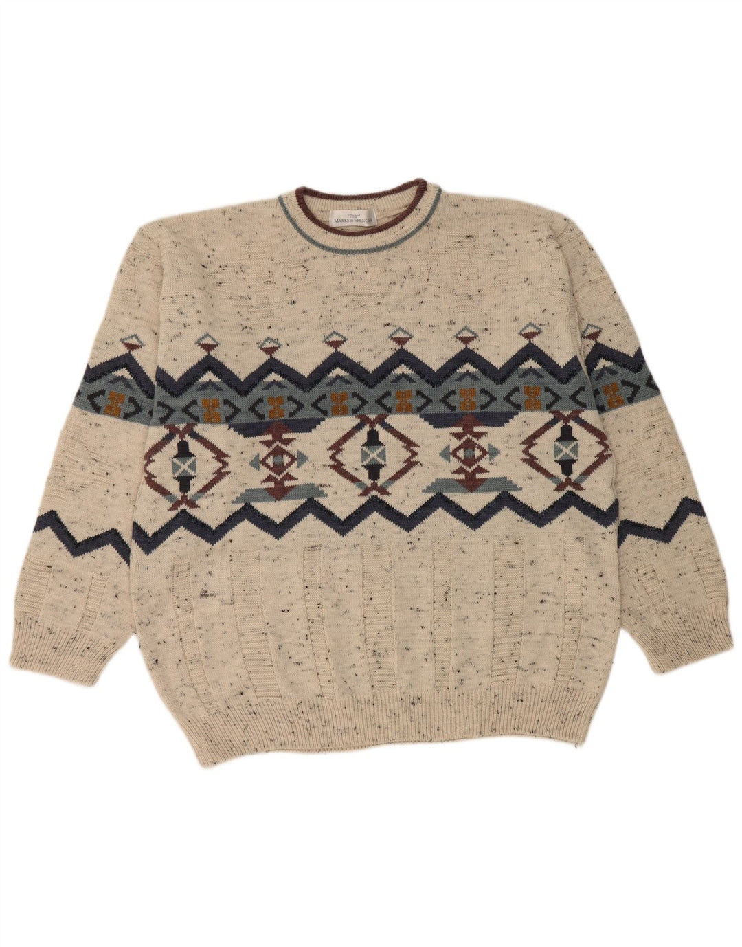 Marks & Spencer Herren-Pullover mit Rundhalsausschnitt, Gr. 41/43, Größe L, Beige