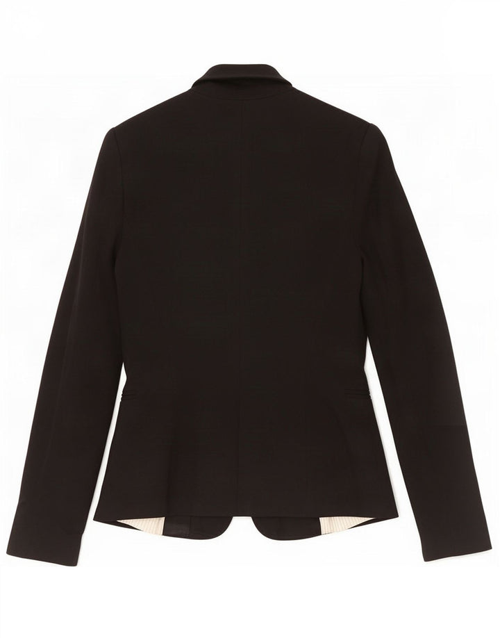 Zara Damen 1-Knopf-Blazerjacke UK 10 Small Schwarze Viskose