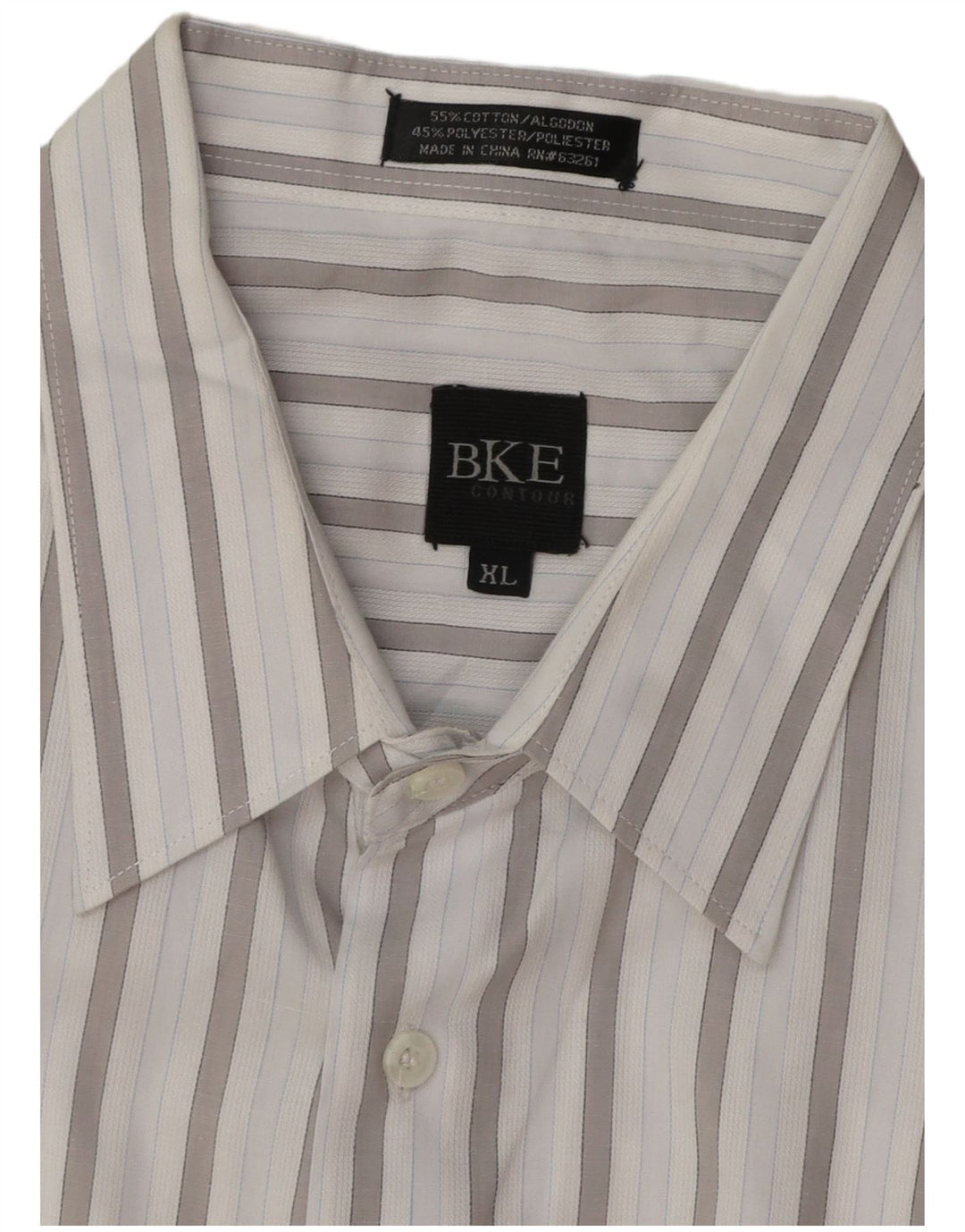BKE Herrenhemd XL blau gestreift aus Baumwolle