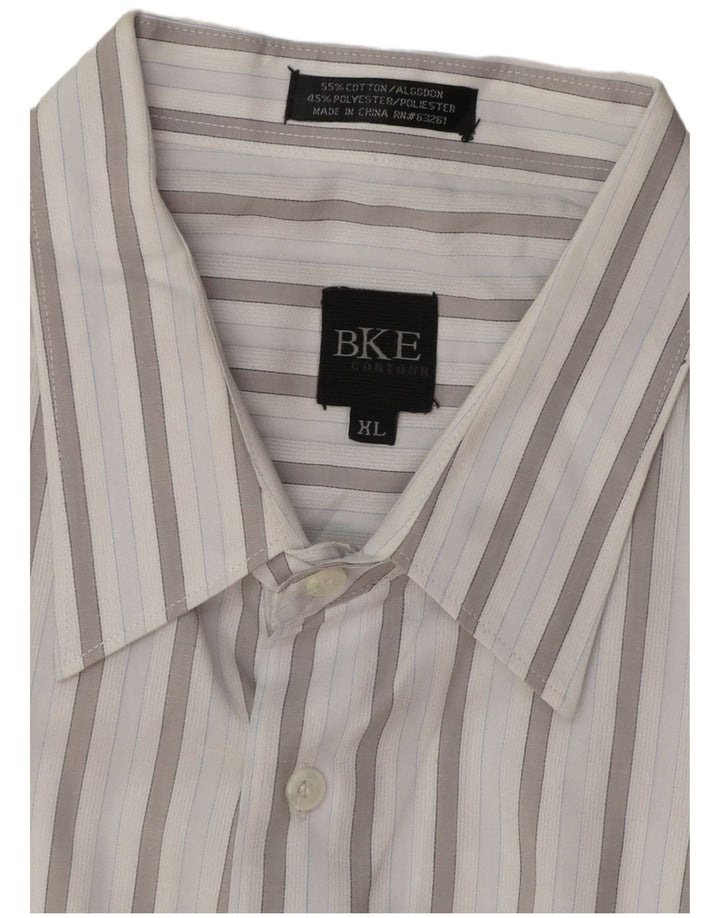 BKE Herrenhemd XL blau gestreift aus Baumwolle