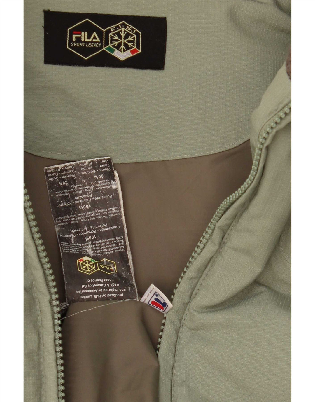 Fila Herren Wattierte Jacke UK 40 Large Grün Polyamid
