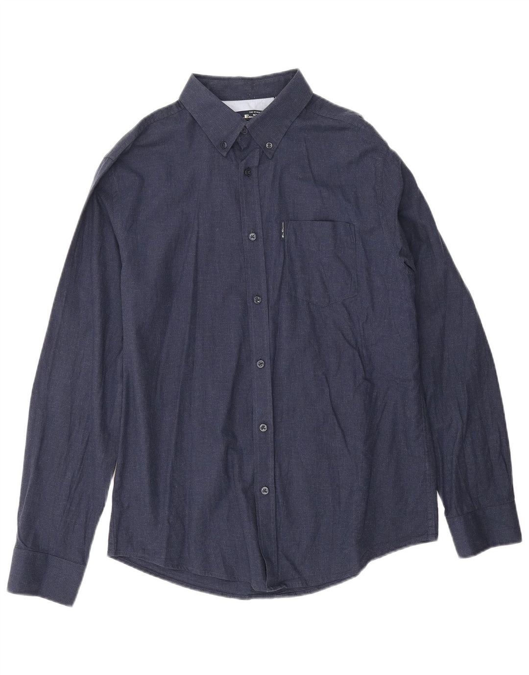Ben Sherman Herrenhemd, groß, marineblau, Baumwolle