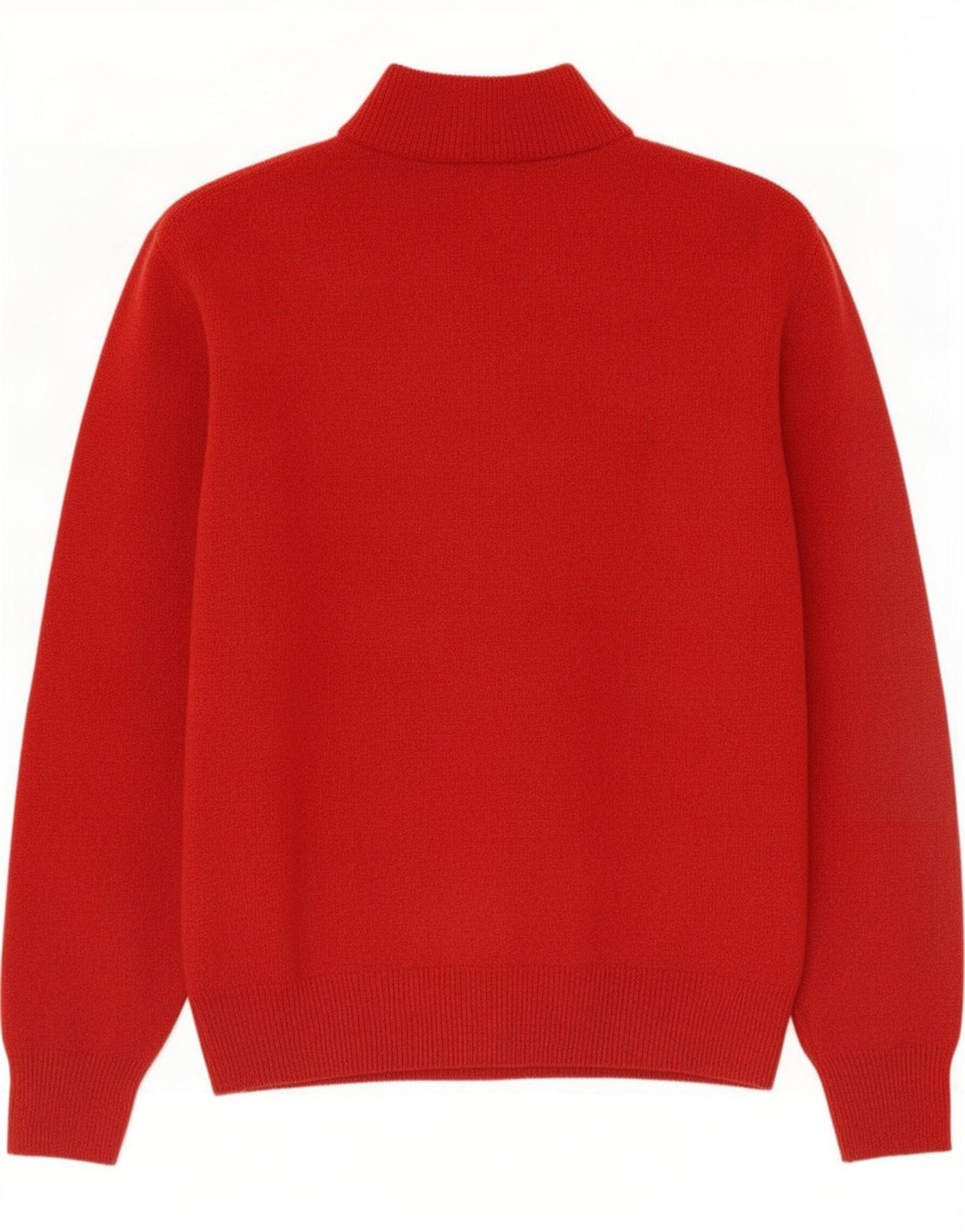 Gant Herren-Pullover mit Reißverschluss am Hals, mittelrote Wolle