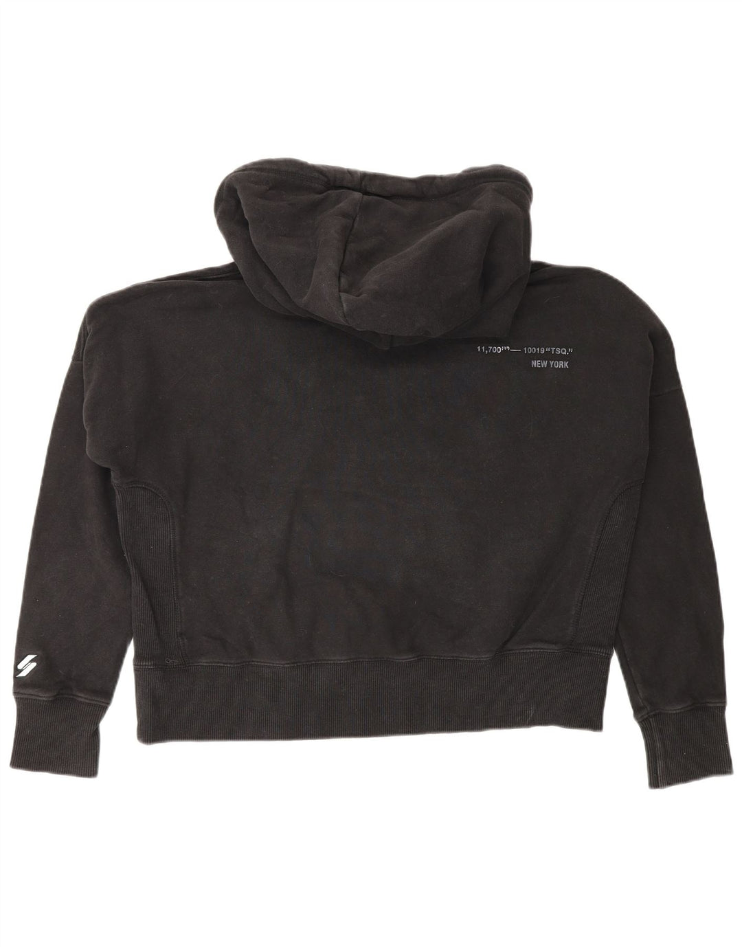 Superdry Damen-Kapuzenpullover mit Grafik, übergroß, Gr. 10, Schwarz