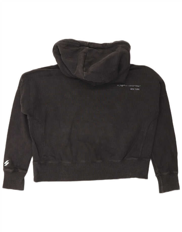 Superdry Damen-Kapuzenpullover mit Grafik, übergroß, Gr. 10, Schwarz