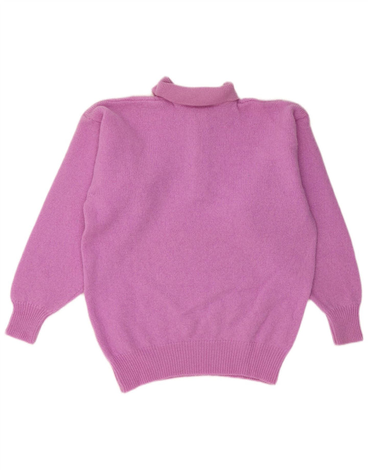 VINTAGE Mens Polo Neck Jumper Sweater Large Purple