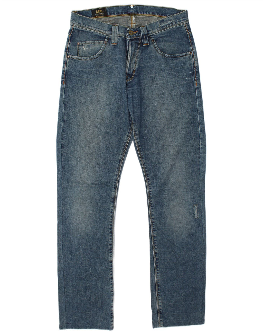 LEE Herren Roscoe Distressed Straight Jeans W30 L34 Blaue Baumwolle