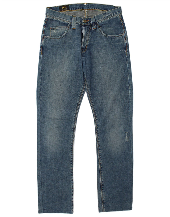 LEE Herren Roscoe Distressed Straight Jeans W30 L34 Blaue Baumwolle