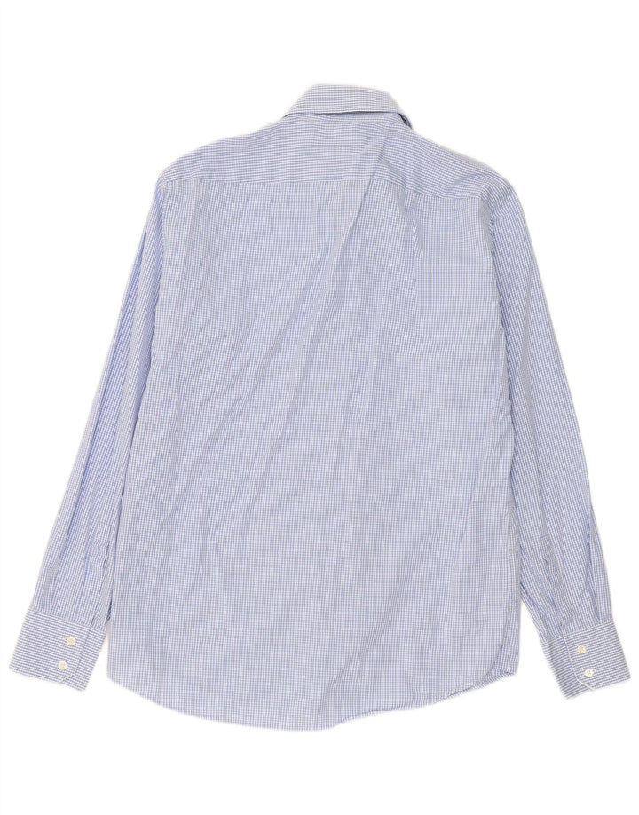 Hugo Boss Herrenhemd Größe 40 15 3/4 Mittelblauer Gingham